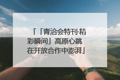 「青洽会特刊·精彩瞬间」高原心跳 在开放合作中澎湃