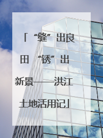 “缝”出良田 “锈”出新景——洪江土地活用记