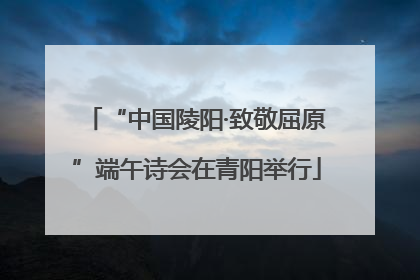 “中国陵阳·致敬屈原”端午诗会在青阳举行