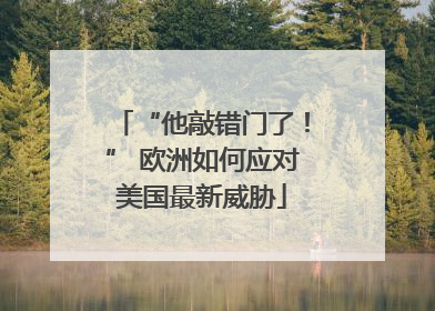 “他敲错门了！” 欧洲如何应对美国最新威胁