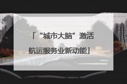 “城市大脑”激活航运服务业新动能
