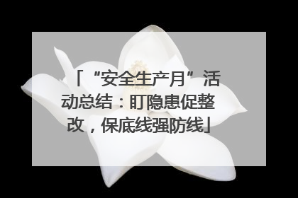 “安全生产月”活动总结：盯隐患促整改，保底线强防线
