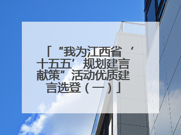“我为江西省‘十五五’规划建言献策”活动优质建言选登（一）