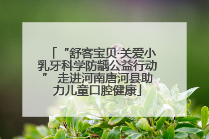 “舒客宝贝·关爱小乳牙科学防龋公益行动” 走进河南唐河县助力儿童口腔健康