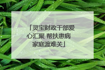 灵宝财政干部爱心汇聚 帮扶患病家庭渡难关
