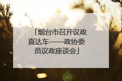 烟台市召开议政直达车——政协委员议政座谈会