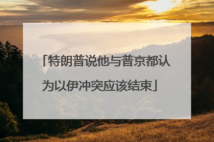 特朗普说他与普京都认为以伊冲突应该结束