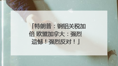 特朗普：钢铝关税加倍 欧盟加拿大：强烈遗憾！强烈反对！