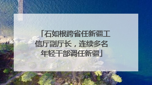 石如根跨省任新疆工信厅副厅长，连续多名年轻干部调任新疆