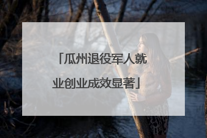 瓜州退役军人就业创业成效显著