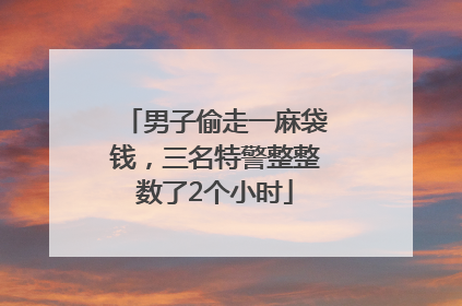 男子偷走一麻袋钱，三名特警整整数了2个小时