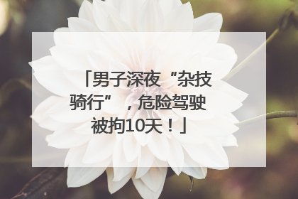 男子深夜“杂技骑行”，危险驾驶被拘10天！