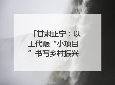 甘肃正宁：以工代赈“小项目”书写乡村振兴“大文章”