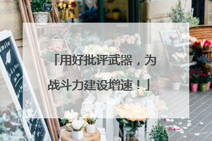 用好批评武器，为战斗力建设增速！