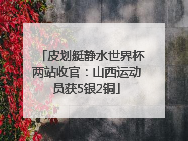 皮划艇静水世界杯两站收官：山西运动员获5银2铜