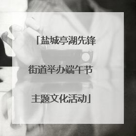 盐城亭湖先锋街道举办端午节主题文化活动
