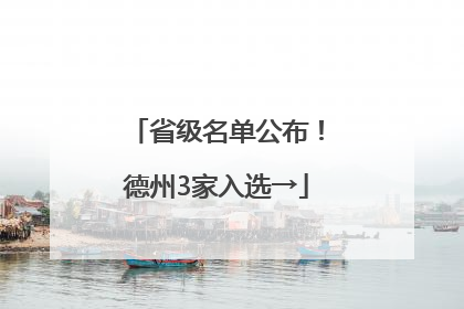 省级名单公布！德州3家入选→