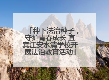 种下法治种子，守护青春成长 宜宾江安水清学校开展法治教育活动