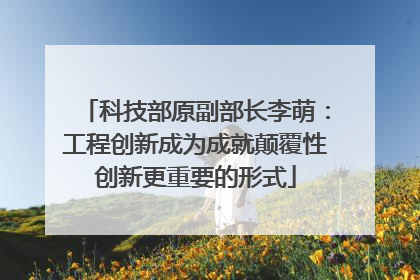 科技部原副部长李萌：工程创新成为成就颠覆性创新更重要的形式
