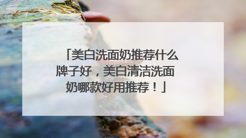 美白洗面奶推荐什么牌子好，美白清洁洗面奶哪款好用推荐！