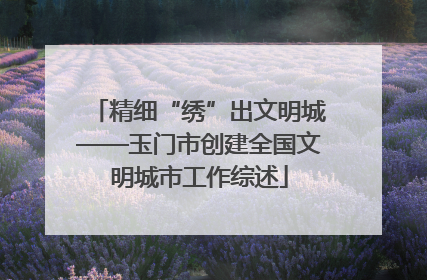 精细“绣”出文明城——玉门市创建全国文明城市工作综述