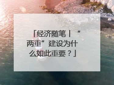 经济随笔丨“两重”建设为什么如此重要？