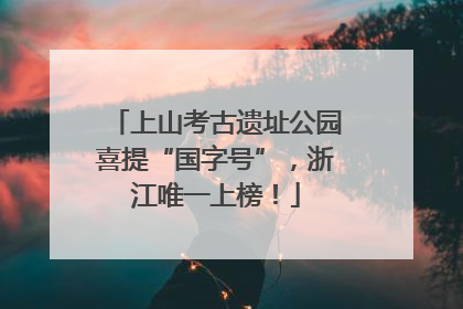 上山考古遗址公园喜提“国字号”，浙江唯一上榜！