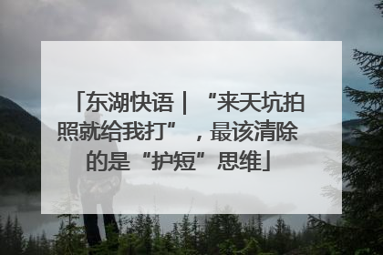 东湖快语｜“来天坑拍照就给我打”，最该清除的是“护短”思维