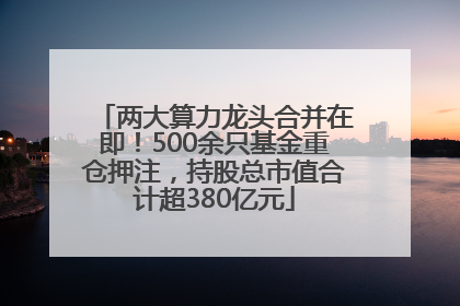两大算力龙头合并在即！500余只基金重仓押注，持股总市值合计超380亿元