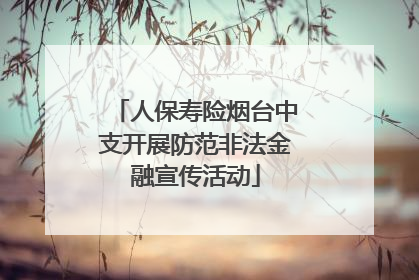 人保寿险烟台中支开展防范非法金融宣传活动