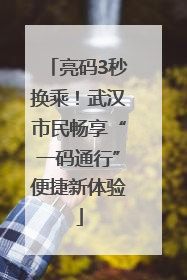 亮码3秒换乘！武汉市民畅享“一码通行”便捷新体验