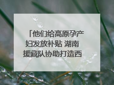 他们给高原孕产妇发放补贴 湖南援藏队协助打造西藏首家高原产儿协同中心