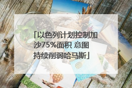 以色列计划控制加沙75%面积 意图持续削弱哈马斯