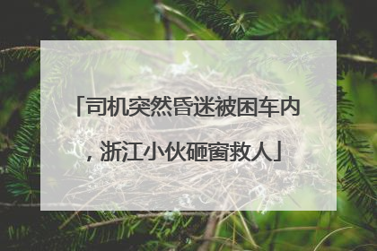司机突然昏迷被困车内，浙江小伙砸窗救人