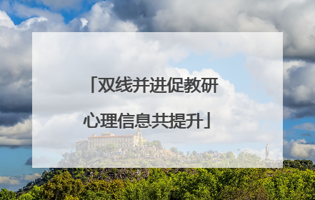 双线并进促教研 心理信息共提升