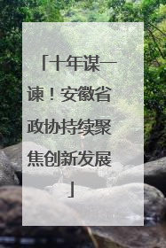 十年谋一谏！安徽省政协持续聚焦创新发展