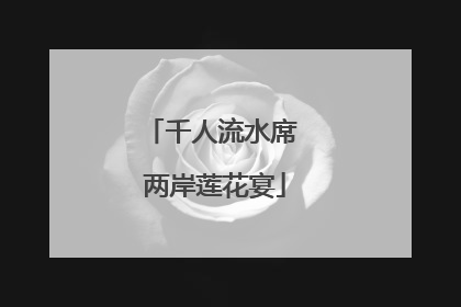 千人流水席 两岸莲花宴