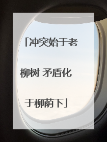冲突始于老柳树 矛盾化于柳荫下