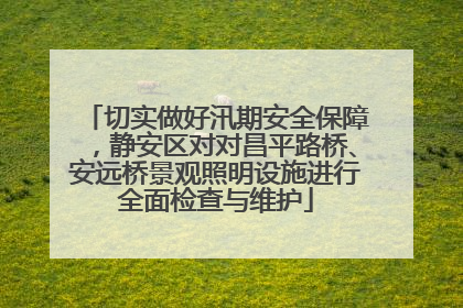 切实做好汛期安全保障，静安区对对昌平路桥、安远桥景观照明设施进行全面检查与维护