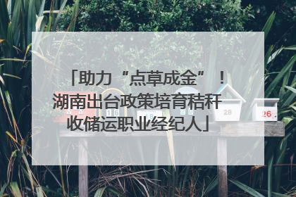 助力“点草成金”！湖南出台政策培育秸秆收储运职业经纪人