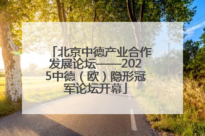 北京中德产业合作发展论坛——2025中德（欧）隐形冠军论坛开幕