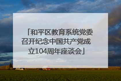 和平区教育系统党委召开纪念中国共产党成立104周年座谈会