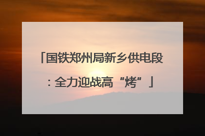 国铁郑州局新乡供电段：全力迎战高“烤”