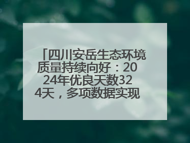 四川安岳生态环境质量持续向好：2024年优良天数324天，多项数据实现100%