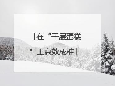 在“千层蛋糕”上高效成桩