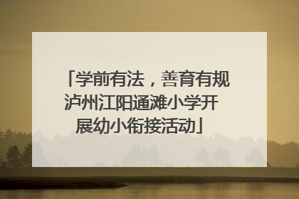 学前有法，善育有规 泸州江阳通滩小学开展幼小衔接活动