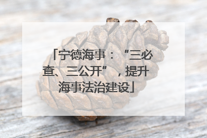 宁德海事：“三必查、三公开”，提升海事法治建设