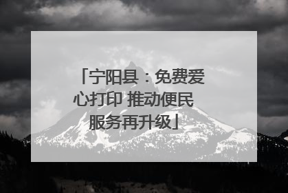 宁阳县：免费爱心打印 推动便民服务再升级