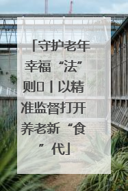 守护老年幸福“法”则⑮丨以精准监督打开养老新“食”代
