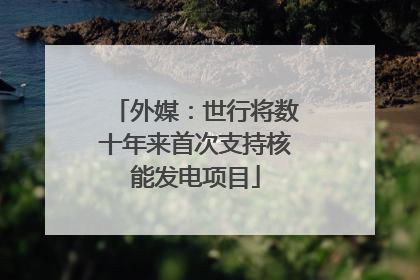 外媒：世行将数十年来首次支持核能发电项目